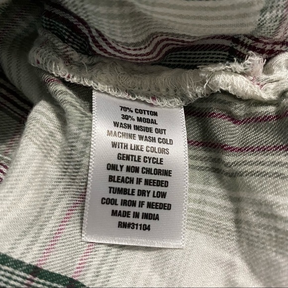 True Craft Purple Green Plaid Button Up Shirt - Picture 5 of 5